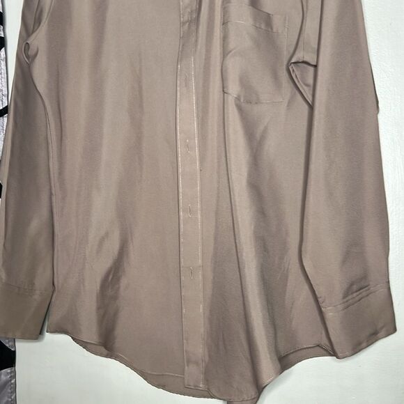 Vintage Ultra Lustre brown long sleeve button-down shirt, size 15.5 - Picture 5 of 8